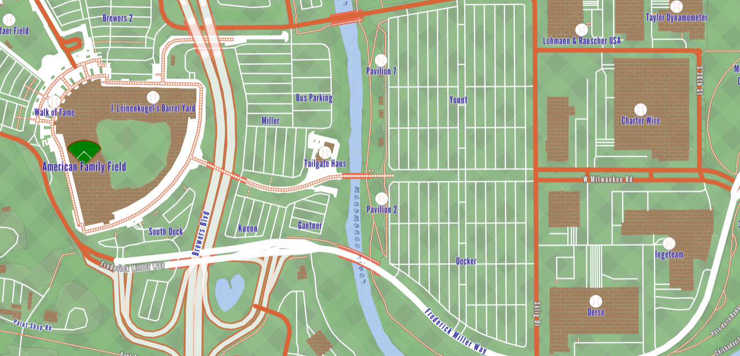 image of map of American Family Field