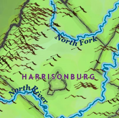 Link to an watercolor style map of the Shenandoah Valley
