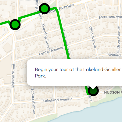 Screenshot of walking tour